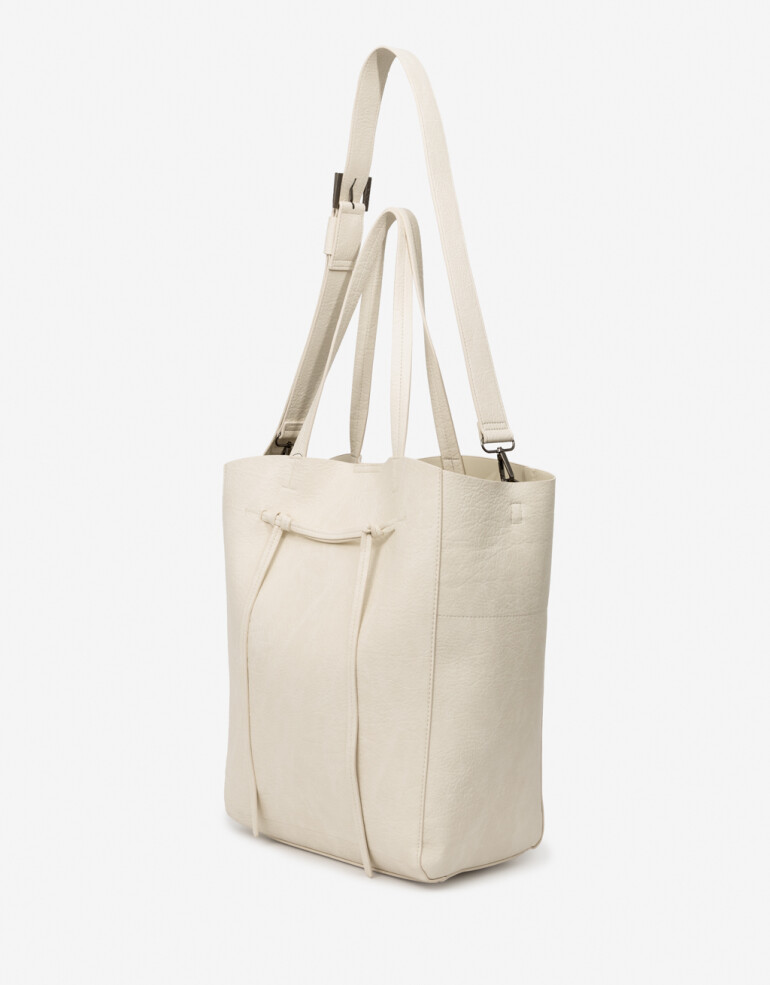 Shopper Shopper Con Bolso - Blanco Crudo