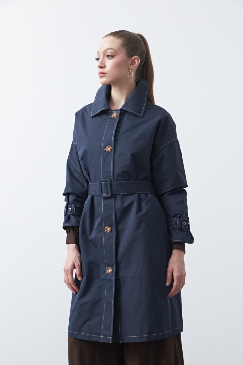 TRENCH TESSA Azul Marino