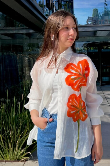 Camisa pintura a mano Piera Off White