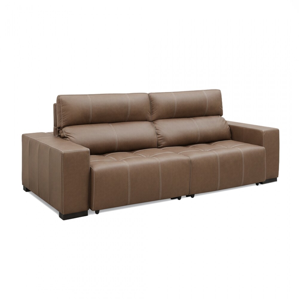 Sillón cama Madrid - 4 Cuerpos 100% Cuero Mushroom