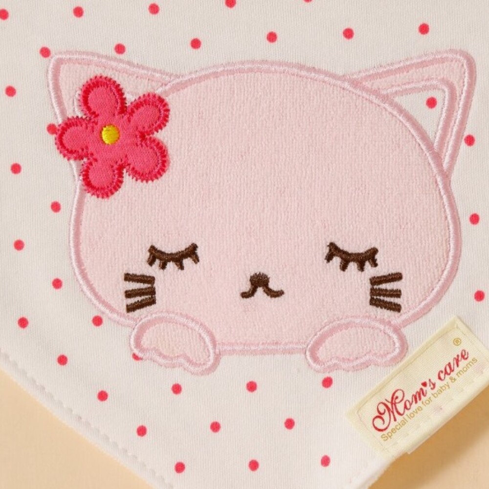 Set baberos bandana x3 gatita rosa