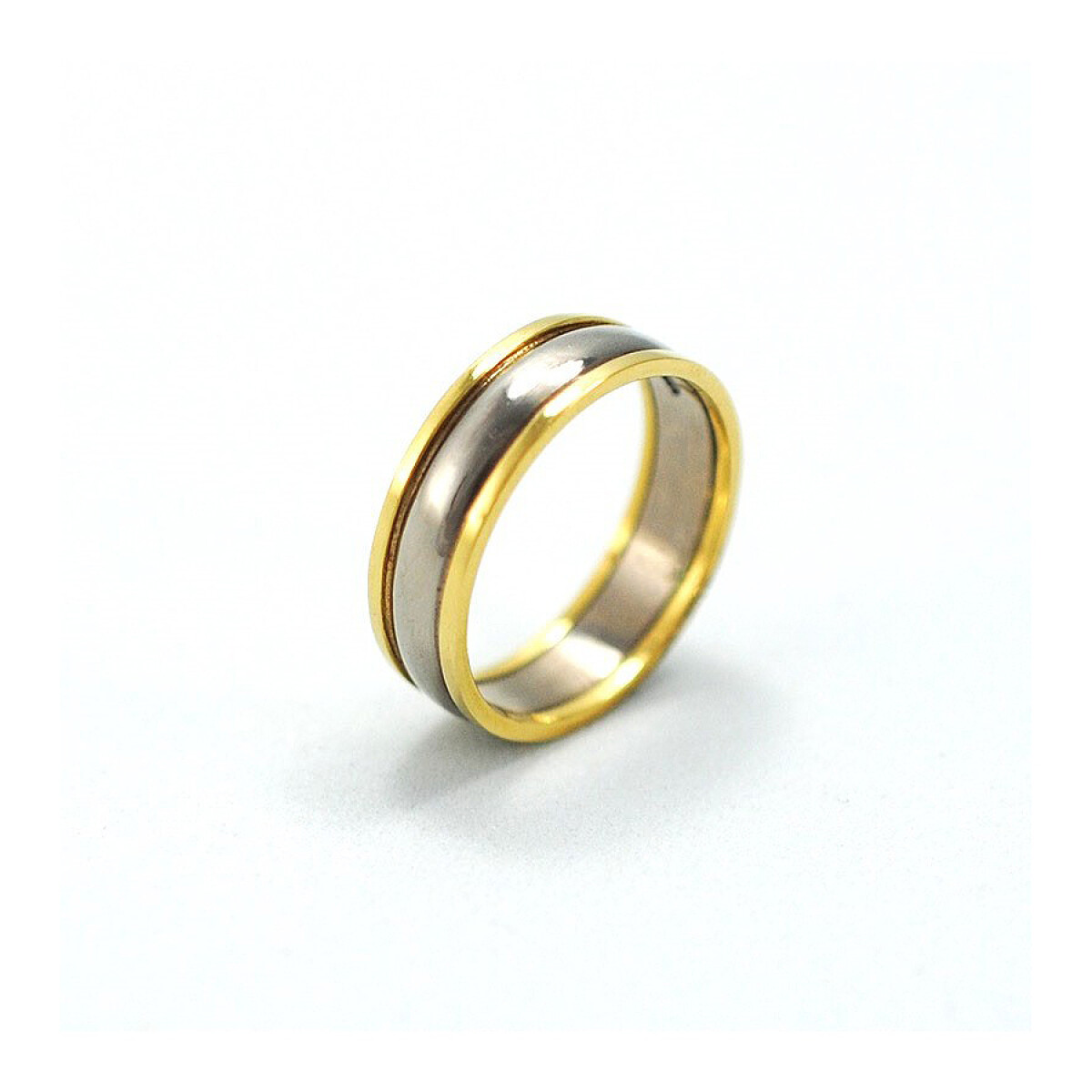 Par de alianzas 6 mm oro 18k de dos tonos 