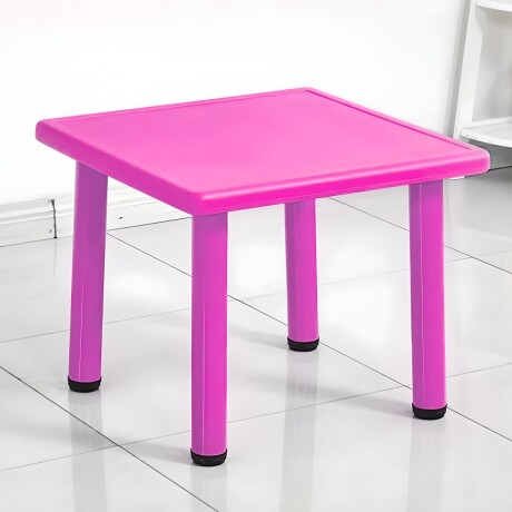 Mesa Cuadrada de Plástico y Metal para Niños 60x60cm Fucsia