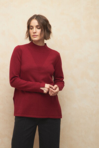 POLERA FLOR Rojo Oscuro