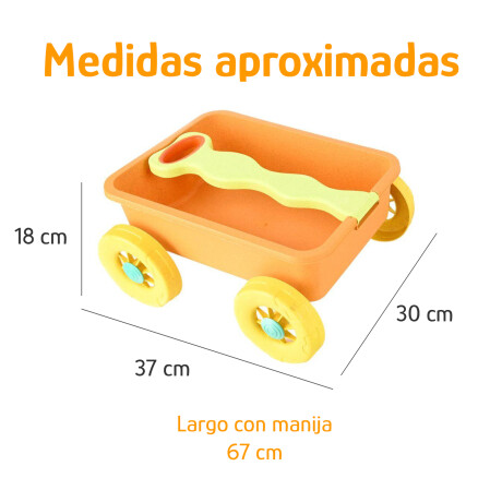 Set Juego De Playa Infantil C/Carretilla Moldes 10 piezas Naranja/amarillo