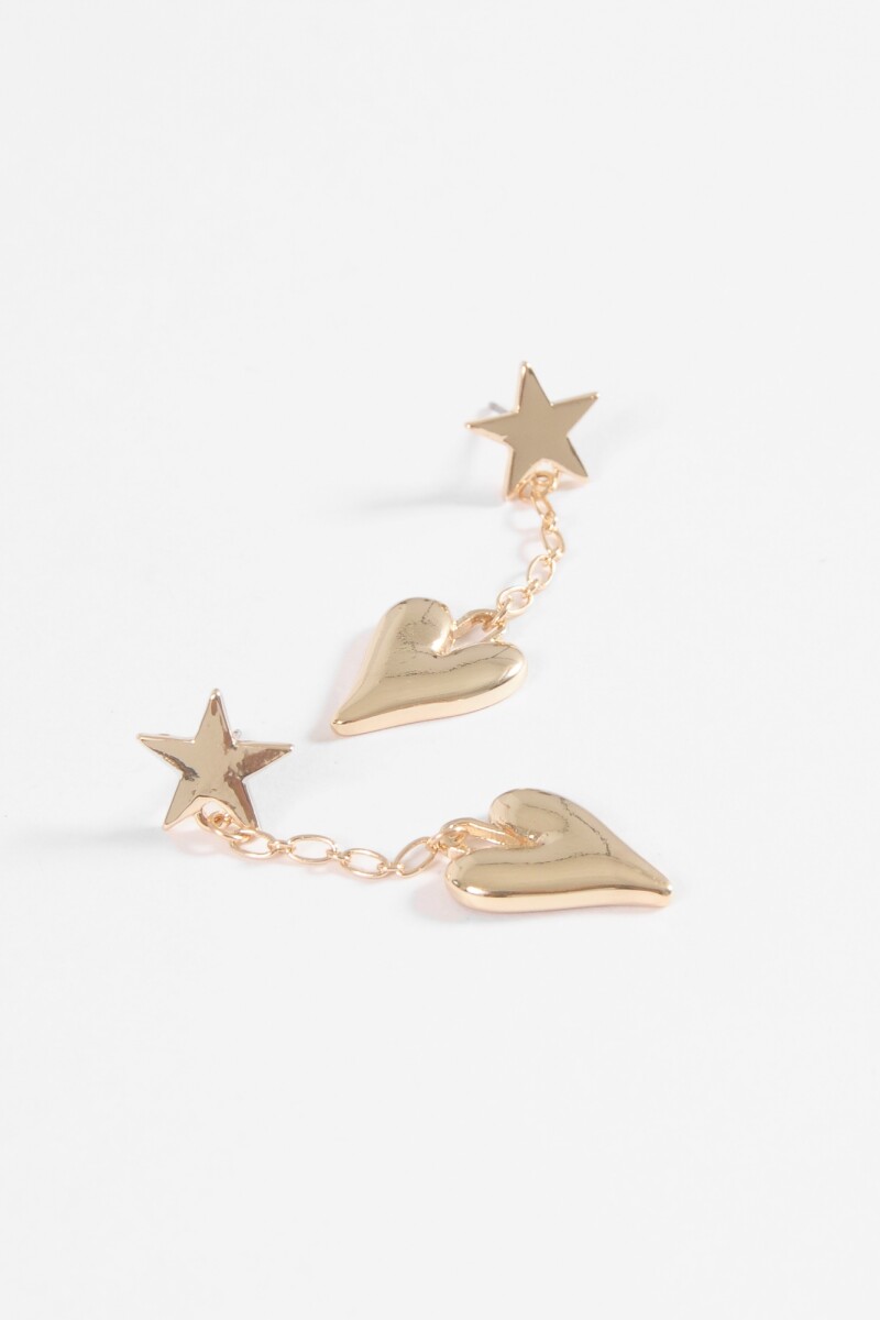 Caravanas cadena cora estrella dorado