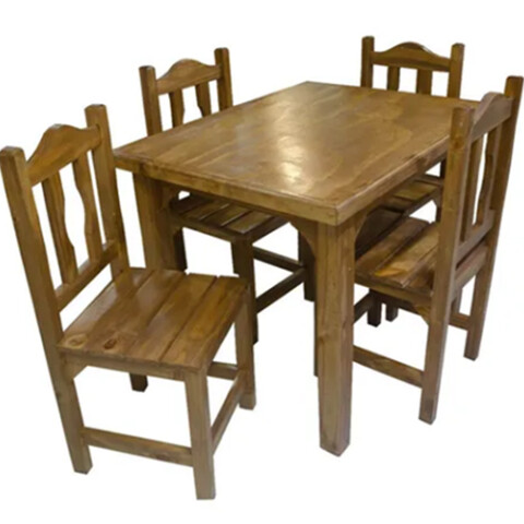 JGO DE COMEDOR TMAX 4 SILLAS PINO LUSTRADO- N/A