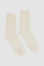 Medias waffle Marfil