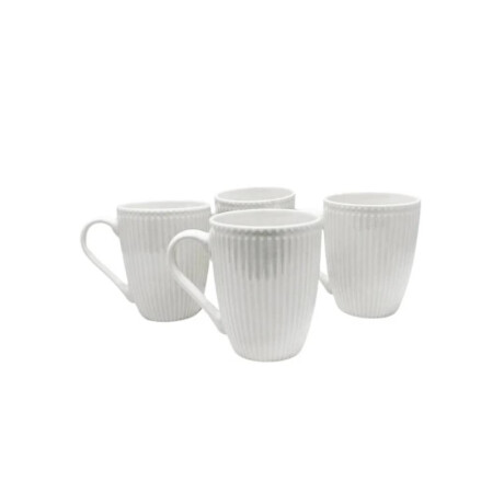 SET X4 TAZAS DISEÑO RAYAS 360ML 8.5X10.5CM BLANCO