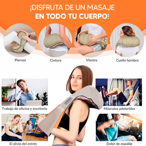 Pack Masajeador Eléctrico + Asiento Shiatsu MASAJEADOR ASIENTO + MASAJEADOR ESPALDA