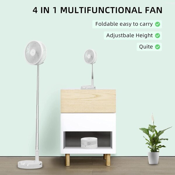 Ventilador Portatil 3 Aspas Extensible 3 Velocidades De Pie Variante Color Blanco