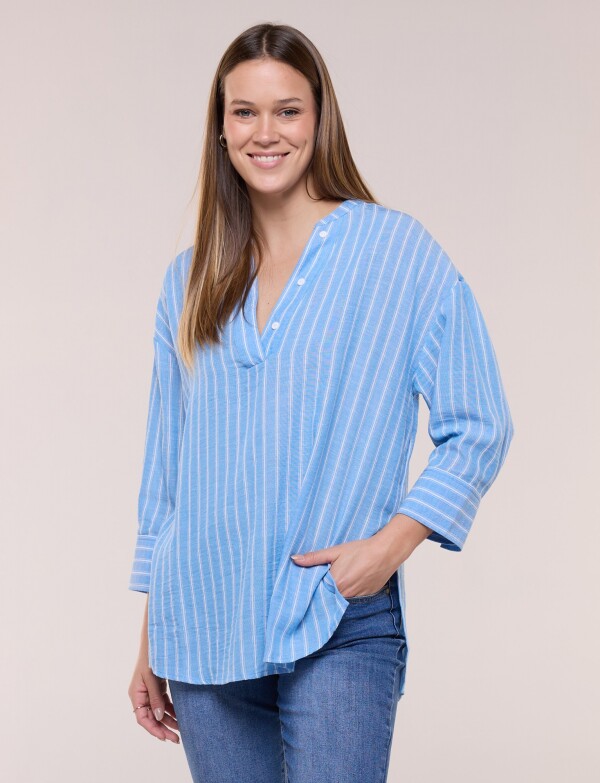 Blusa Lineas CELESTE
