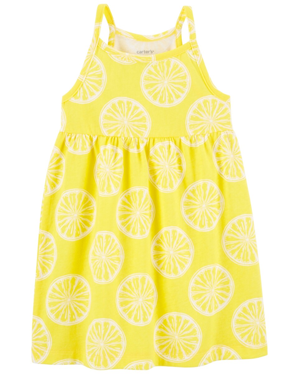 Vestido de algodón, diseño limones 