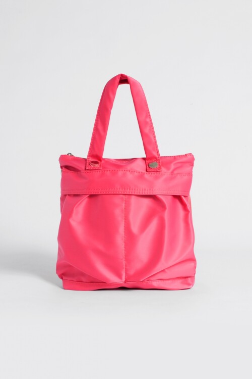 Bolso de tela doble compartimento coral