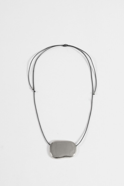 Collar cordón acero bold plateado