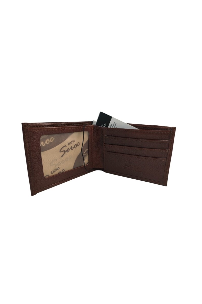 Billetera de cuero con cierre Marrón