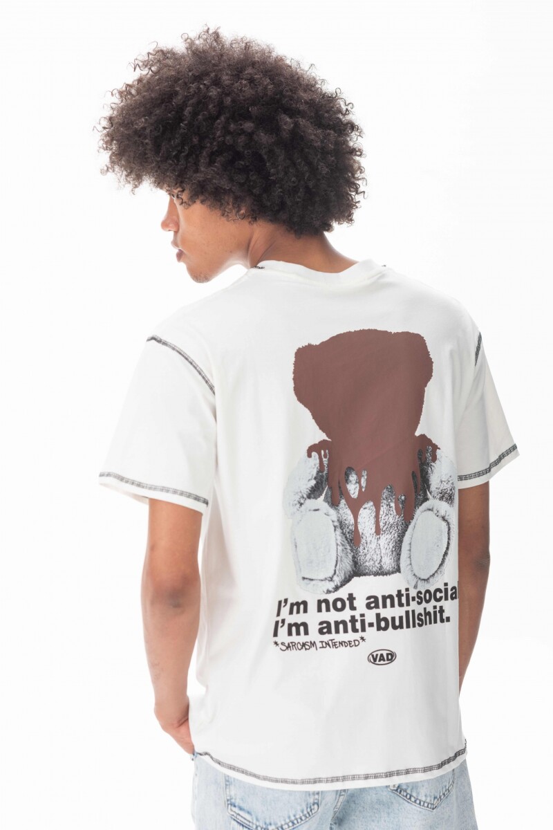 Remera Antisocial Blanco