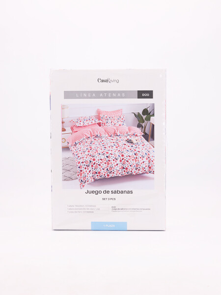 SABANAS JUEGO 1 PZA PRINT ROSADO