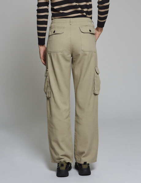 Pantalon cargo beige