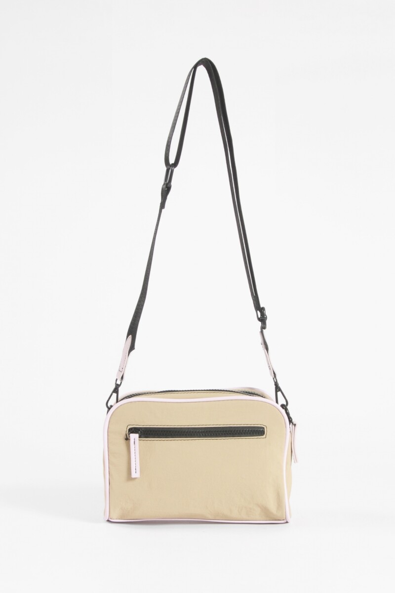 Bandolera doble cierre beige