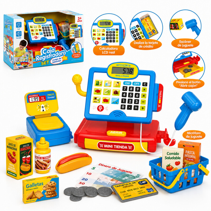 Caja Registradora Juguete Infantil Mini Super Tienda Calcula Caja Registradora Juguete Infantil Mini Super Tienda Calcula