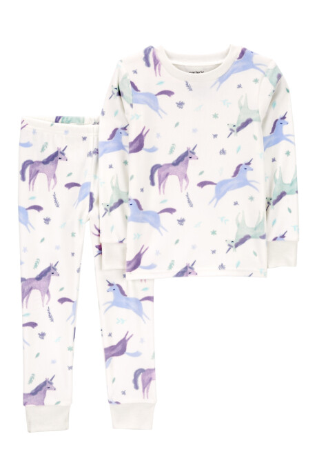 Pijama dos piezas de micropolar, diseño unicornios Sin color