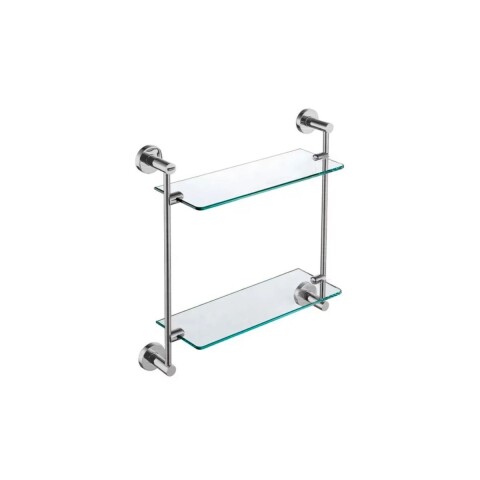 Repisa de vidrio doble Cromo Repisa De Vidrio Doble Cromo