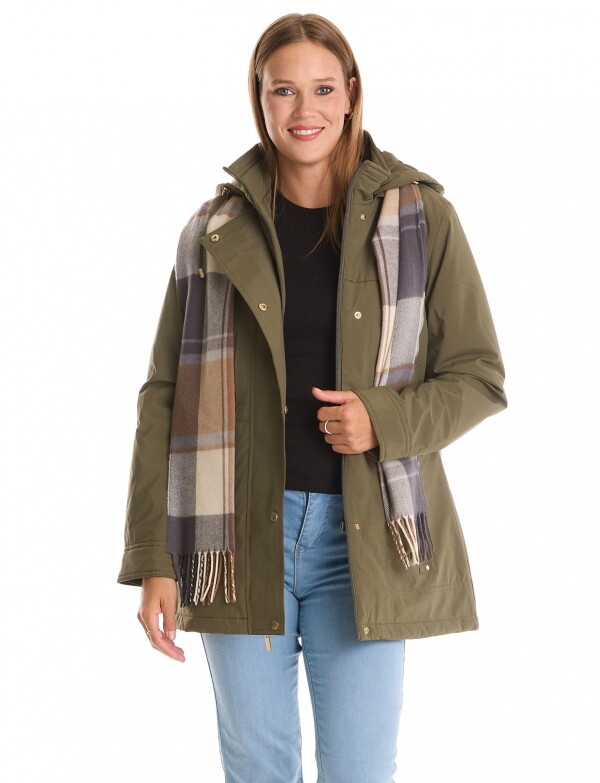 Gabardina Impermeable Bufanda OLIVA
