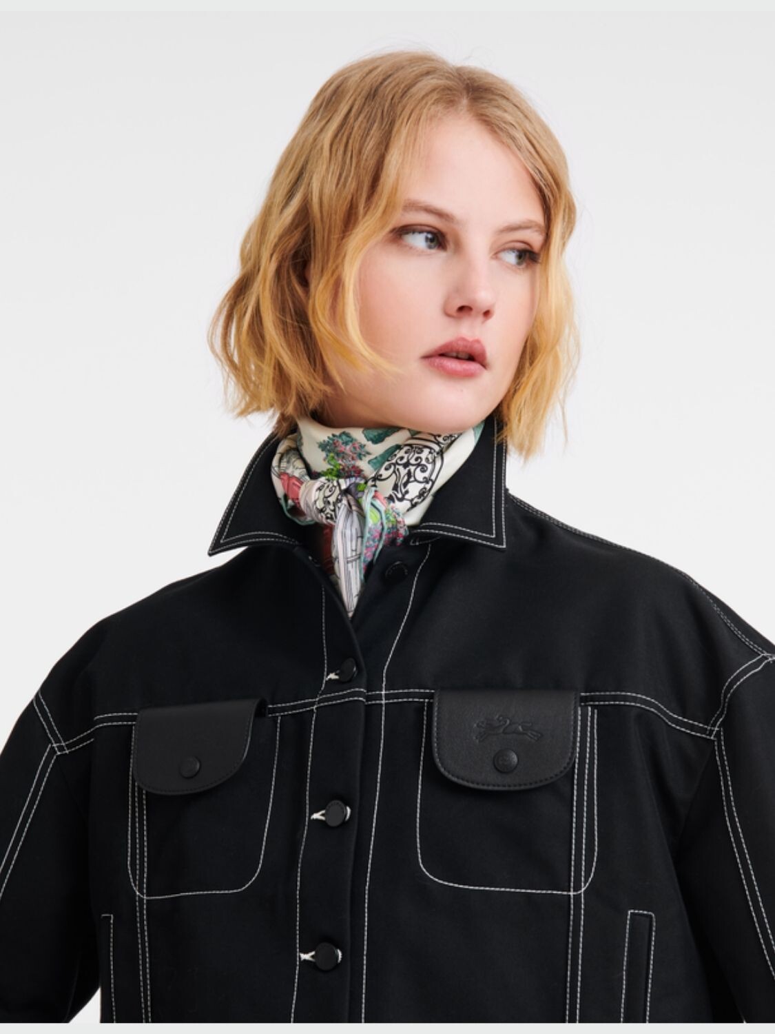 Longchamp -PAÑUELO DE SEDA JARDIN PARISIEN 282