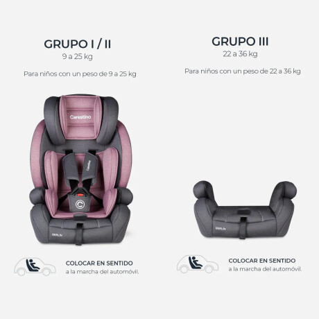 Butaca y Booster para auto Carestino Berlin de 9 a 36kg Púrpura