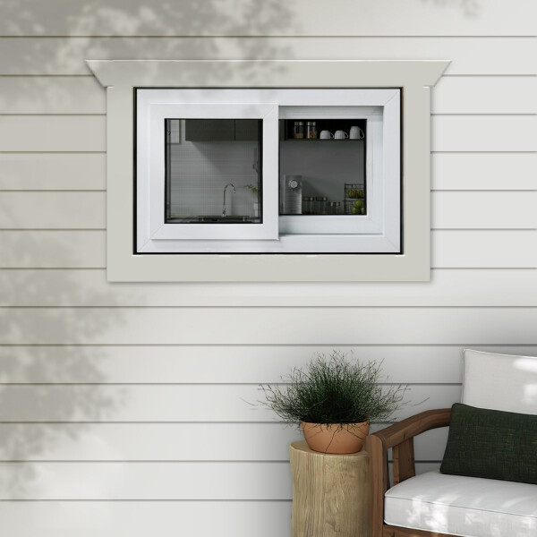 Ventana de PVC Blanco 80 X 40 Cm Baño Corrediza Premium Ventana de PVC Blanco 80 X 40 Cm Baño Corrediza Premium