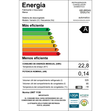 Refrigerador Enxuta Frío Seco Inverter 420 Litros con Dispensador Negro