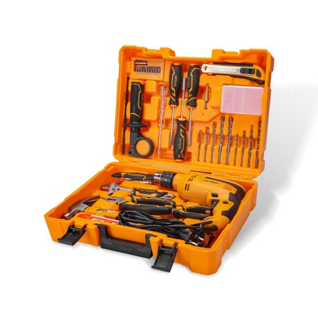 DINGQI JUEGO DE HERRAMIENTAS 28 PIEZAS & TALADRO 13MM + VALI Dingqi Juego De Herramientas 28 Piezas & Taladro 13mm + Vali
