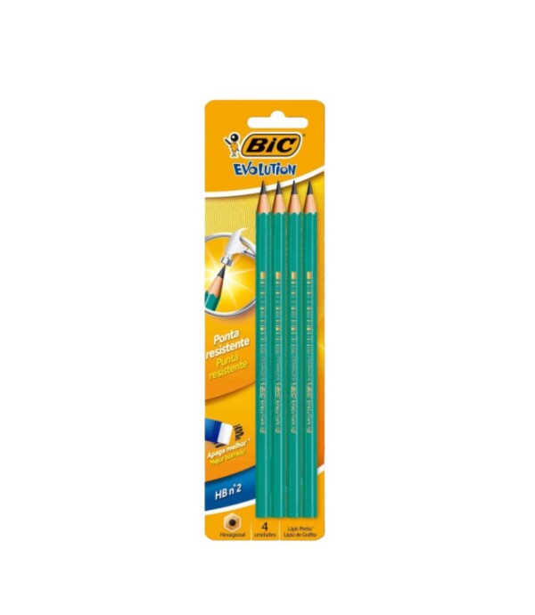 LAPIZ GRAFITO BIC EVOLUTION HB BLISTER X4U S/C