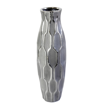FLORERO CERAMICA 46CM ALTO LABRADO GEOMETRICO BRILLOSO CUELLO FINO FLORERO CERAMICA 46CM ALTO LABRADO GEOMETRICO BRILLOSO CUELLO FINO