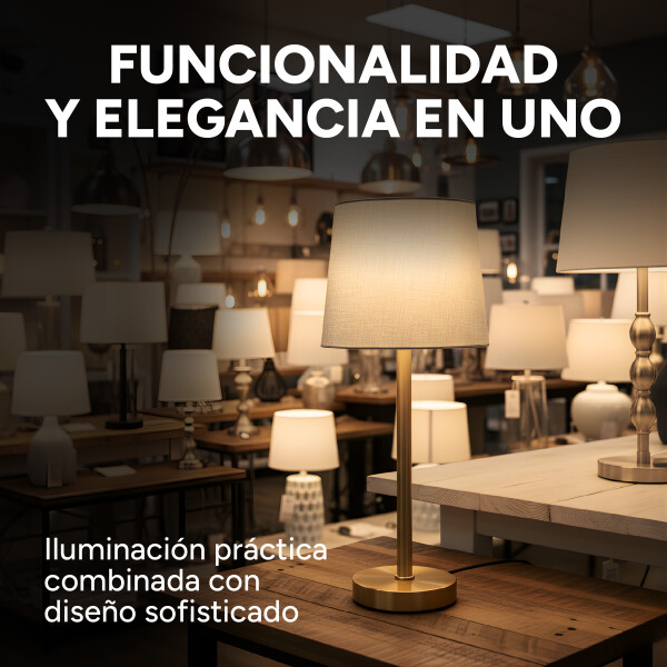 Lampara De Escritorio Mesa Portátil 220V Con Puerto Usb Color Dorado