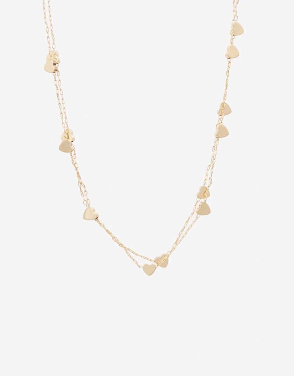 Collar De Corazones - Dorado 