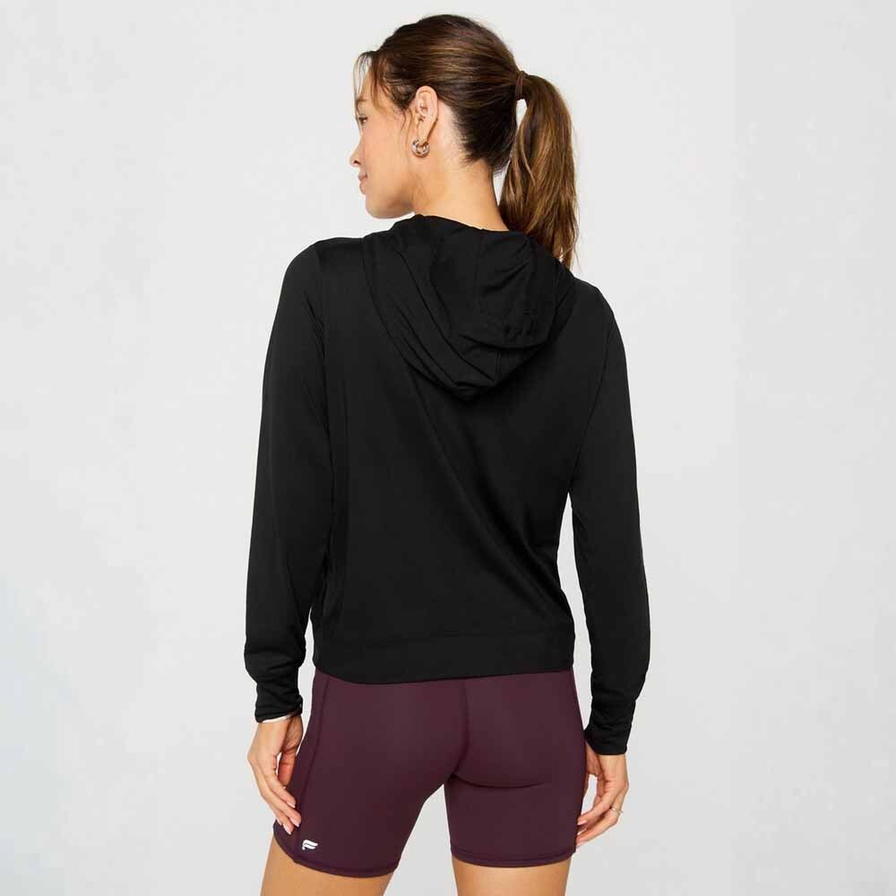 Polera Cloud Jersey Full Zip Hoodie Mujer Black