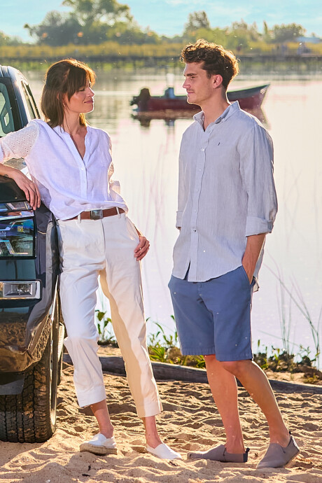 Camisa de Lino Gris