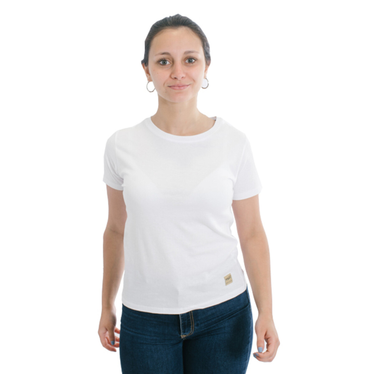 Muvem Ladies Plain Crew Neck T-Shirt - Blanco 