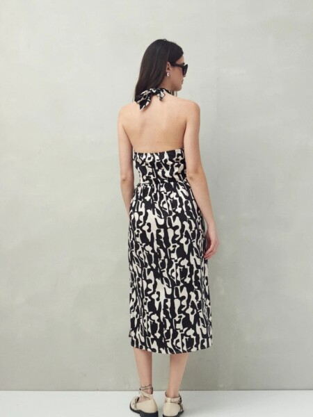 VESTIDO D.CASSIN ORIENTAL NEG CRU