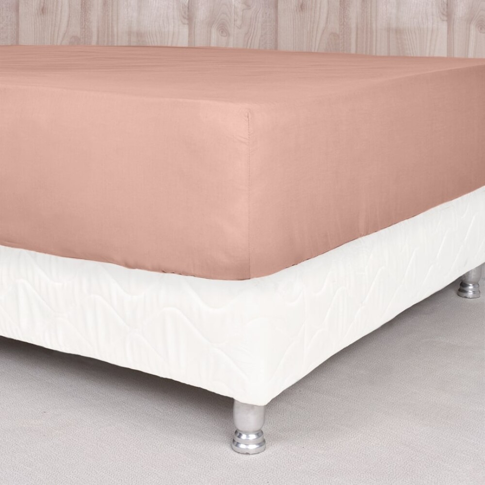 Sábana Ajustable Basic Color Rosa 200 Hilos (Altura del Colchón: 30 cm) King
