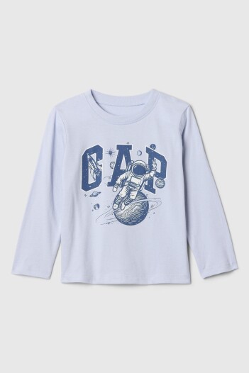 Remera Logo Gap Manga Larga Toddler Niño Jet Stream Blue 337
