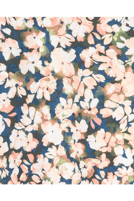 Blusa de poliéster manga larga anudada diseño flores 0