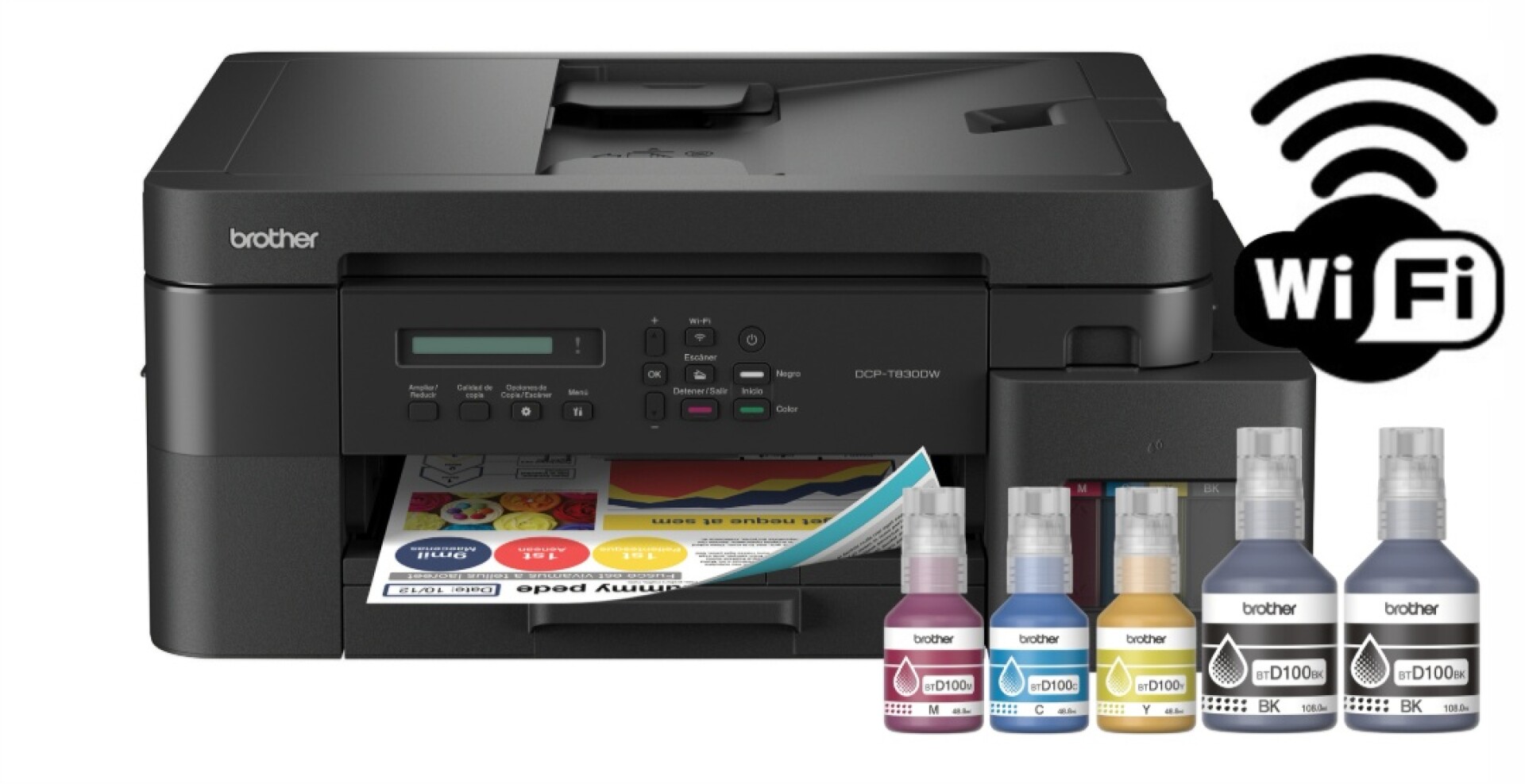 Impresora Brother Multifunción Wi-fi DCPT830DW 