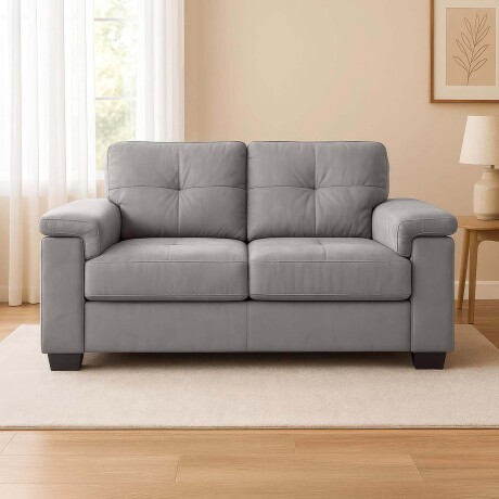 SILLÓN 2 CUERPOS TELA GRIS LUARES