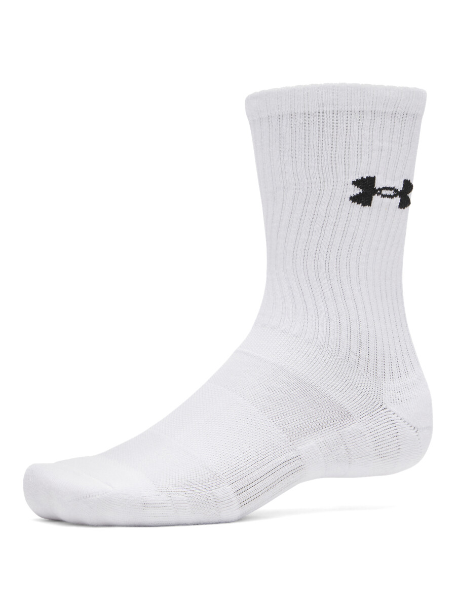 Medias UA Performance Cotton 3p Crw Hombre 6009685-100 - Blanco 