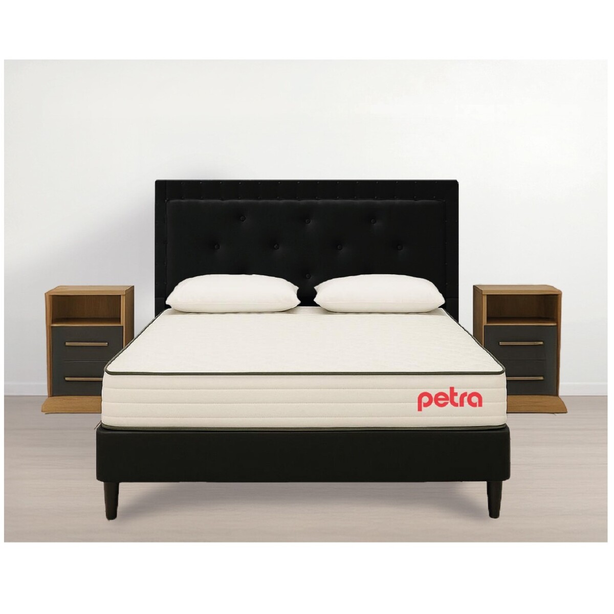 Conjunto Dormitorio Levane17 + Respaldo + Box + Mesas De Luz 