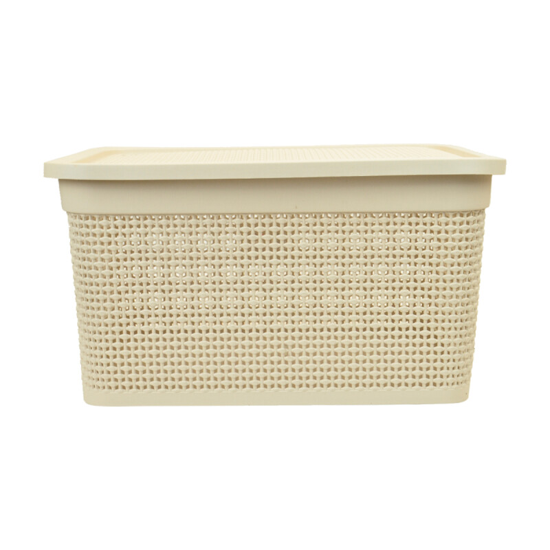 Caja simil ratán 25 lts BEIGE