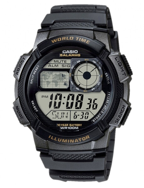 Reloj Digital Multifunción Casio AE-1000W Resistente al Agua 100mts Negro